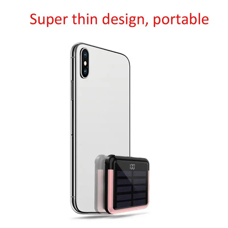 

Solar Mini Power Bank 5000 MAh Super Thin Polymer Mobile /Adapter/Solar Blanking/Portable Source/Mobile Power Supply