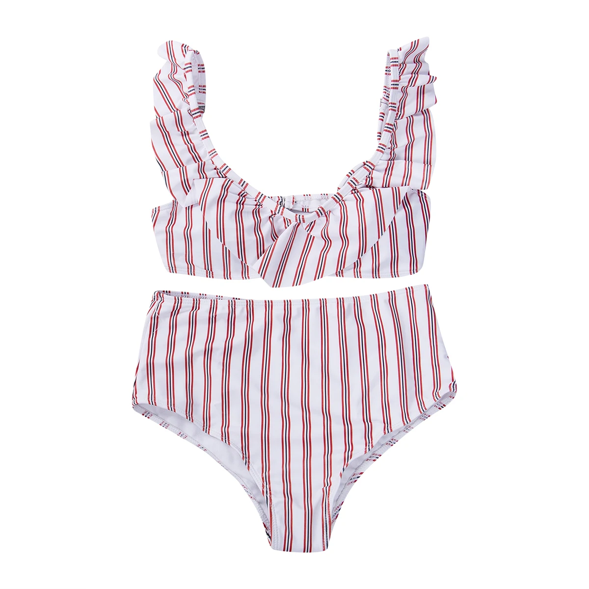 

2019 Newly Women Bikini Set Ruffle Swimsuit Padded Push-up Bra Triangle Swimwear Bathing Suit