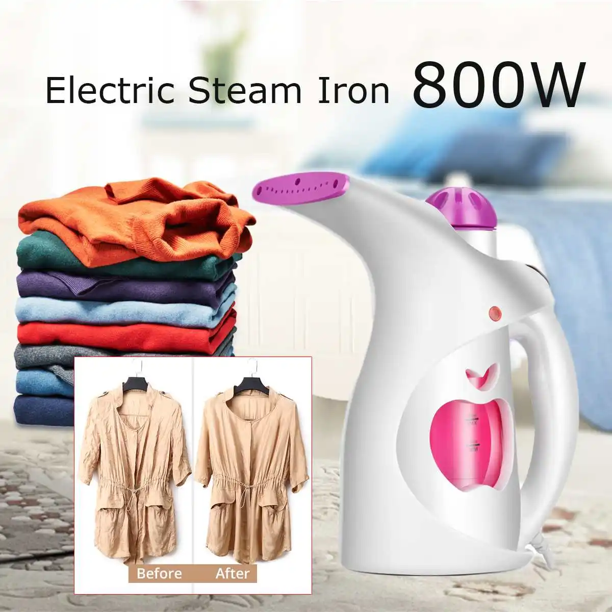 

Portable Handheld Fabric Clothes Garment Steamer 220V 800W 200ml Fast-Heat Steam Iron Home Facial Disinfection Humidifier Travel