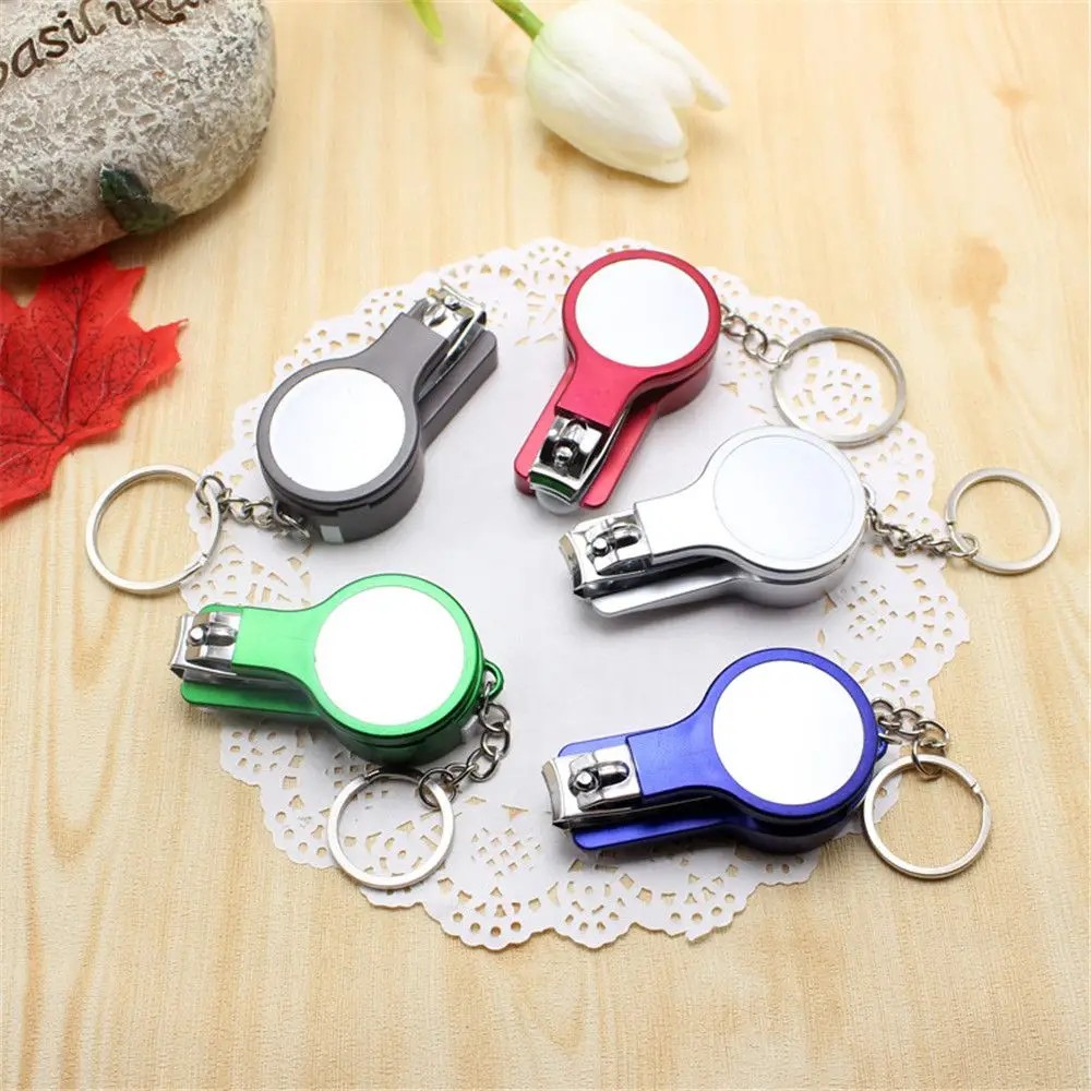 

1pc Cute Nail Clipper Ballpoint Pen Kawaii Stationery Multifunction Mini Nail Scissors Blue Ink Mirror Pen Protable Key Chain