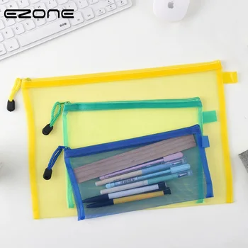 

EZONE A4/A5/A6 Document Bag Blue/Green/Red/Yellow File Bag With Zipper Color Nylon Fabric Office School Stationery Supply