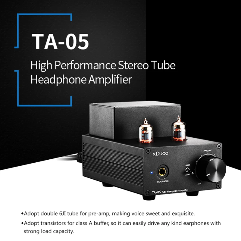 XDUOO TA-05 TA05 HiFi аудио стерео ламповый усилитель для наушников с Nichicon Емкость 2* 6JI трубка 2* ST 772/882 транзисторы