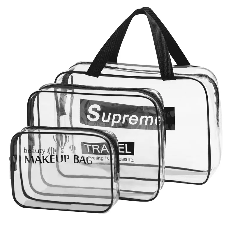 

2019 new Fashion Travel Clear Makeup Bag Organizer Transparent PVC Beautician Cosmetic Bags Beauty Toiletry BagMake Up Pouch