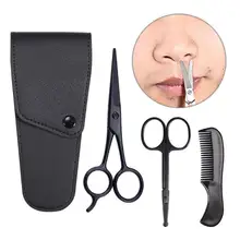 3 шт./компл. Профессиональный Борода ножницы Для мужчин Машинка для удаления волос ножницы Усы Расческа Для Волос отделка Уход за лошадьми Ножницы Набор для ухода за бородой подарки