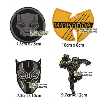 

Black Panther Wankanda Logo Embroidered Iron On Patches, Marvel the Avenger Jacket Backpack DIY Fabric Clothing Accessories
