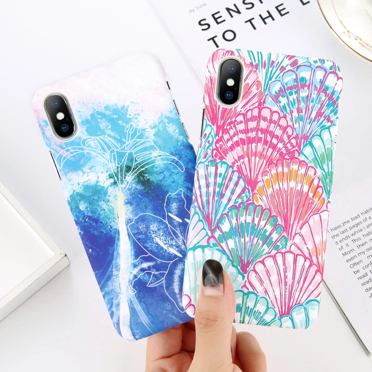 Moskado мультфильм горный для iPhone 6 6s 7 8 Plus X чехол телефона модный гребешок цветок