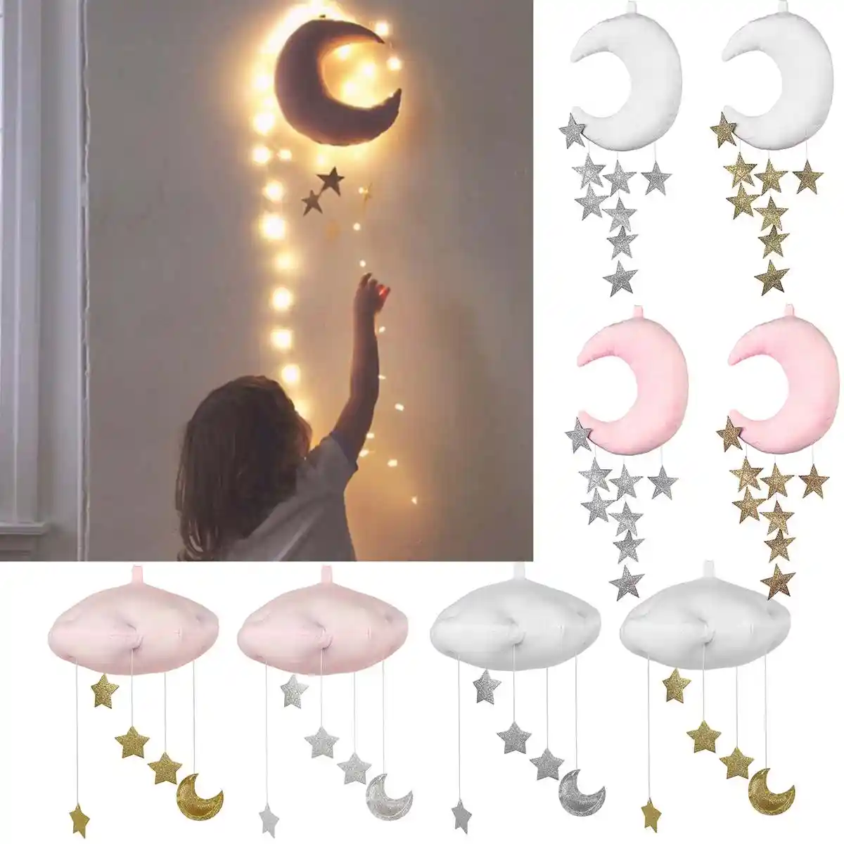 Home Hanging Wall Decor Baby Bed Living Room Star Moon Cloud