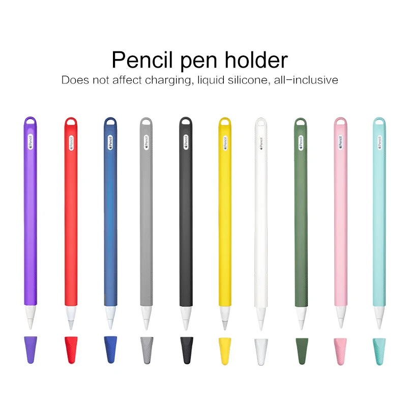 

10 Colors Soft Silicone Compatible for Apple Pencil Case Compatible for iPad Tablet Touch Pen Stylus Protective Sleeve Cover