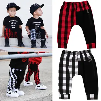 安い 幼児キッズボーイズチェック柄ジッパー底パンツパンティため 1-6T