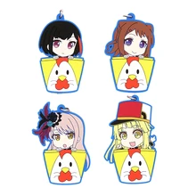 

Bang Dream! Anime Game Poppin' Party Kasumi Hello Happy World! Kokoro Afterglow Ran Roselia Minato Yukina Rubber Strap Keychain