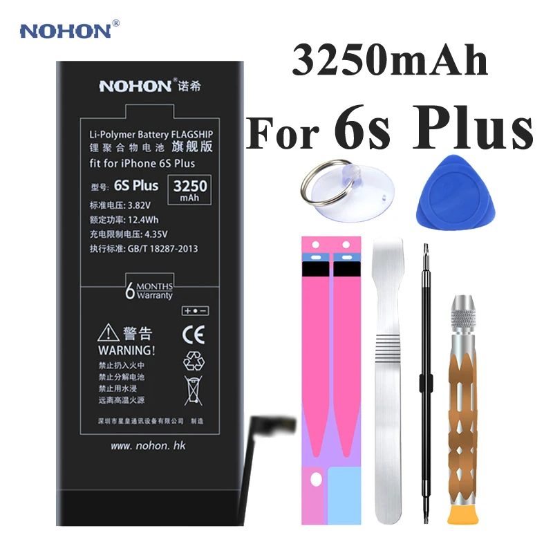 Nohon Аккумулятор для Apple iPhone 6s Plus 6s Plus 8 8 Plus встроенные литий-полимерные аккумуляторы+ инструменты для iPhone 6s 8 Plus