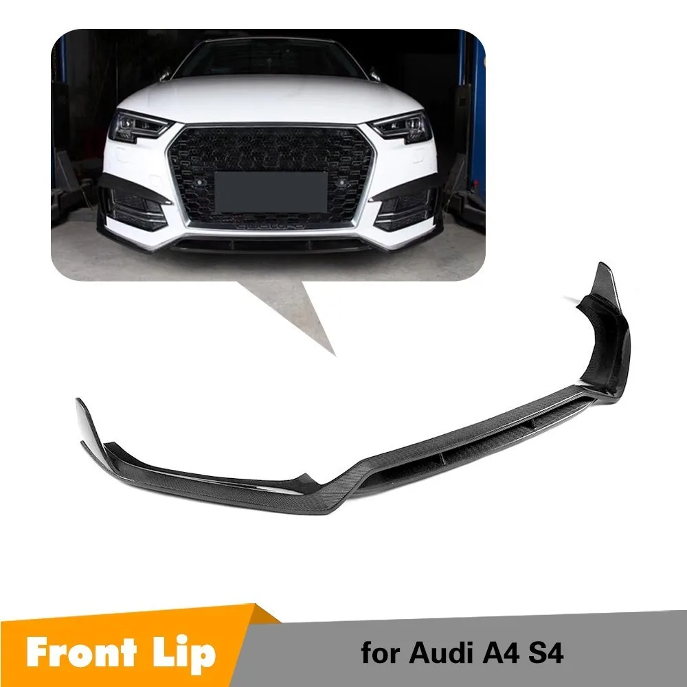 Carbon Fiber Front Lip for Audi S4 A4 S Line Bumper 2018 Spoiler Body