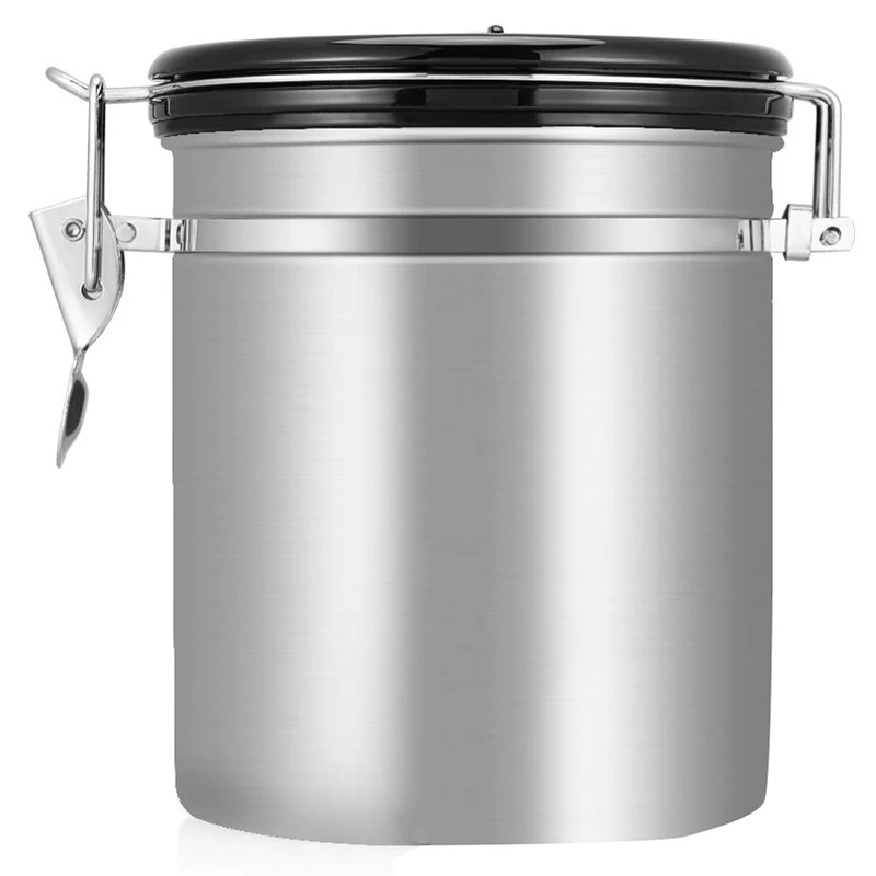 

Coffee Flour Sugar Stainless Steel Container Dili Kitchen Storage Canister Vacuum Co2 Valve Airtight Coffee Container Storage