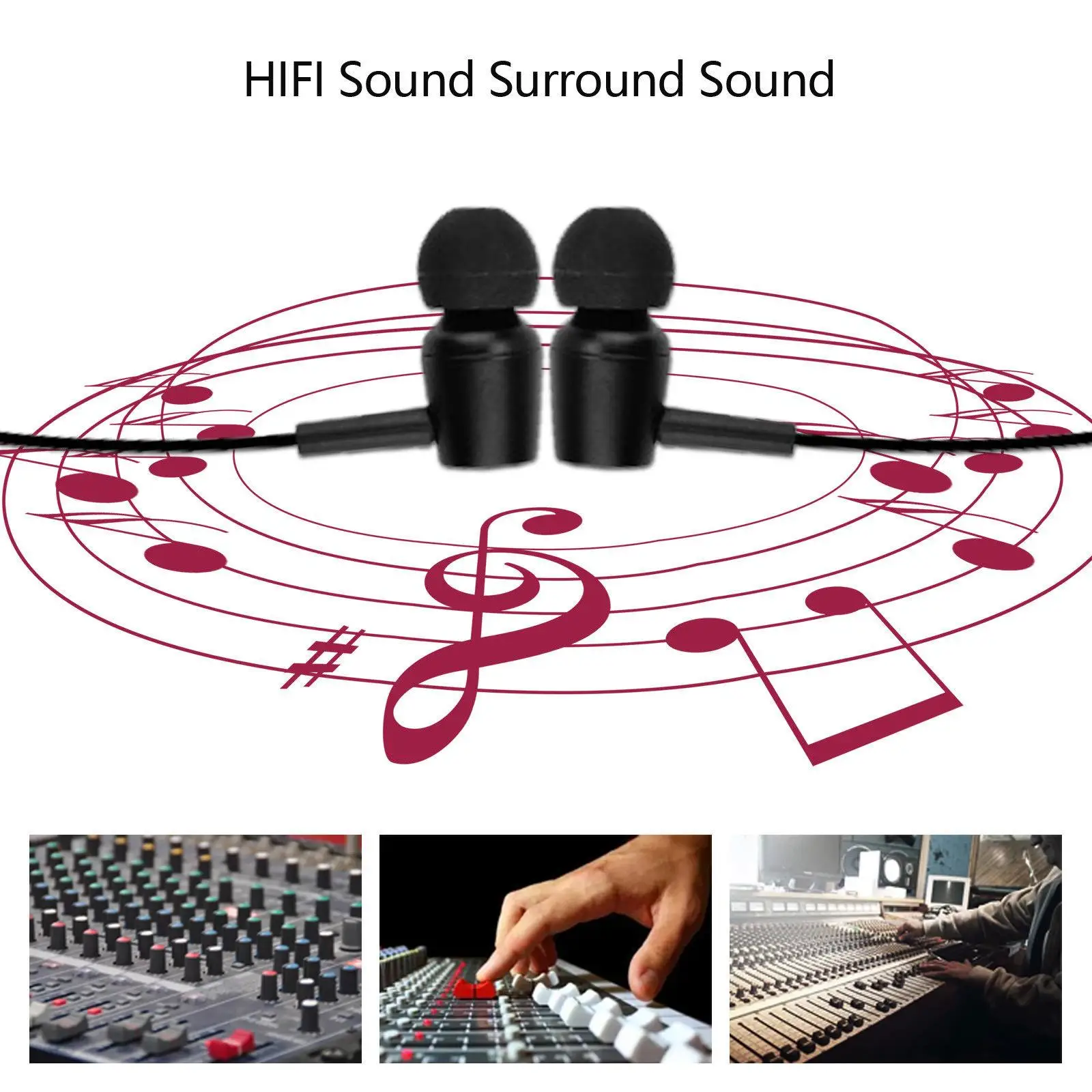 Wireless Headphone Bluetooth Headphone w Mic Handsfree Earphone Noise Cancelling Compatible with iPhone and Android Cell Phones