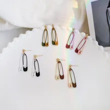 Модные Цвет Фул английская булавка серьги-гвоздики геометрической формы креативные милые Карамельный цвет серьги Для женщин забавные вечерние уникальный подарок