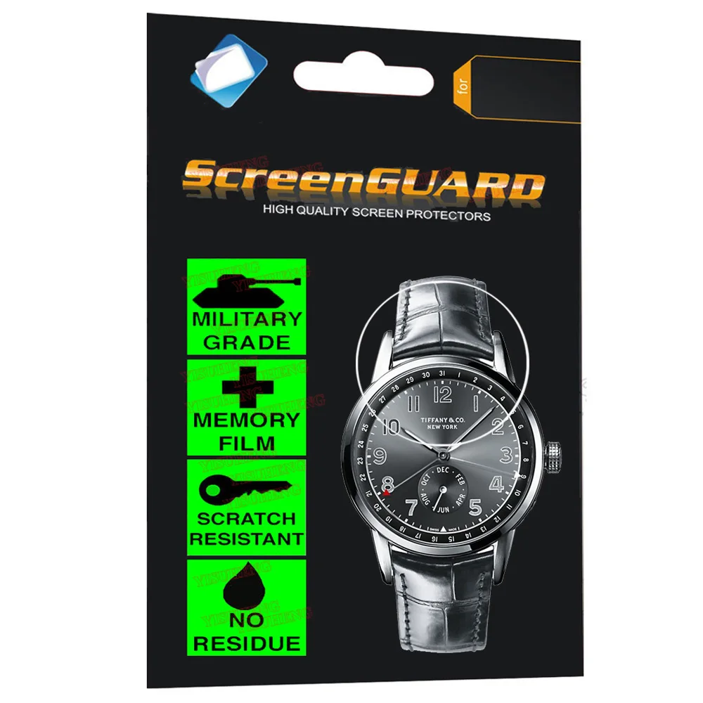 2PCS Military Grade Anti Shock Screen Protector For Tiffany Watch ct60 annual calendar Gray soleil dial silver poudre numeral |