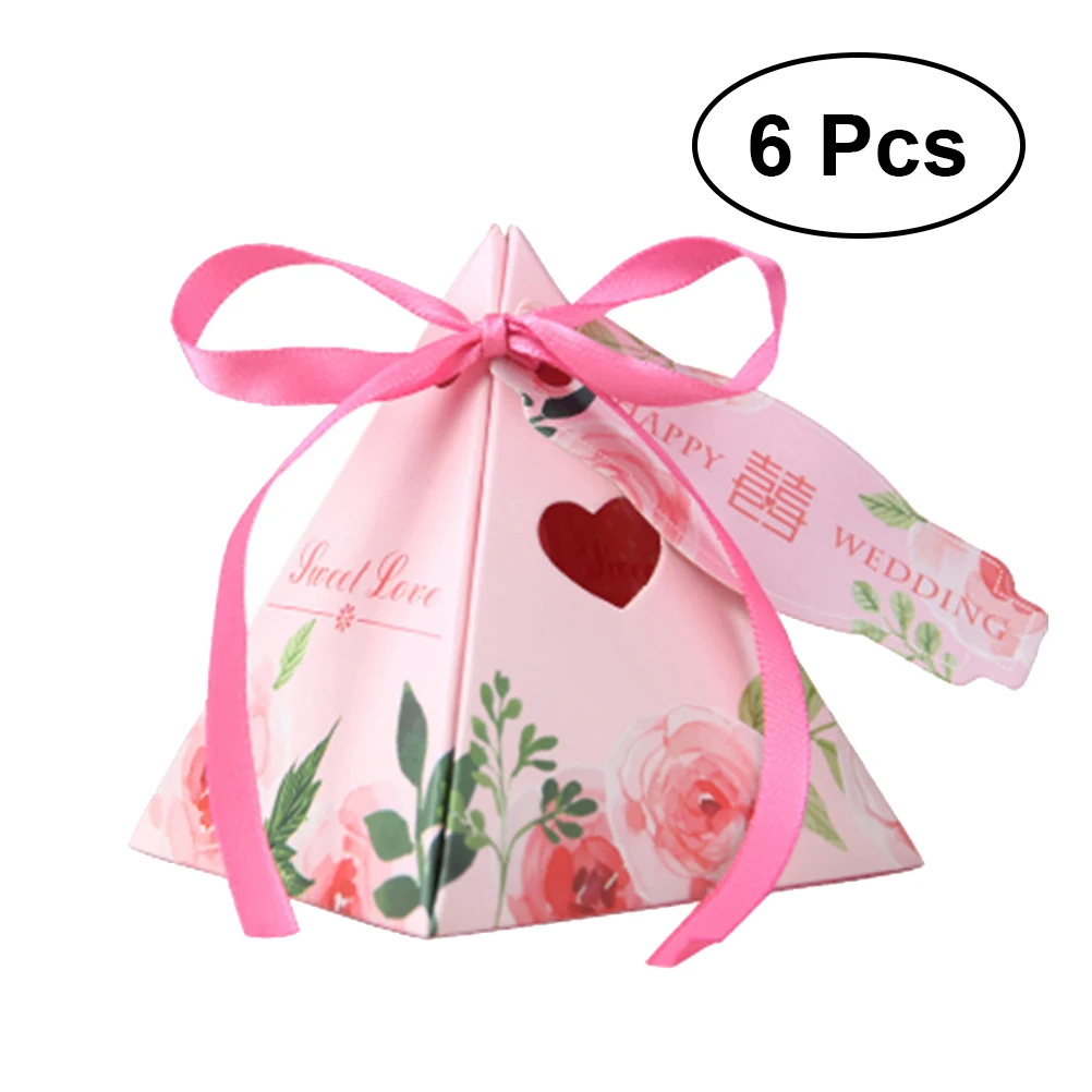us 1 35 45 off 6 pcs pyramid floarl candy box wedding favor boxes chocolate candy wrappers party favors for bridal wedding party birthday in gift candy wrappers