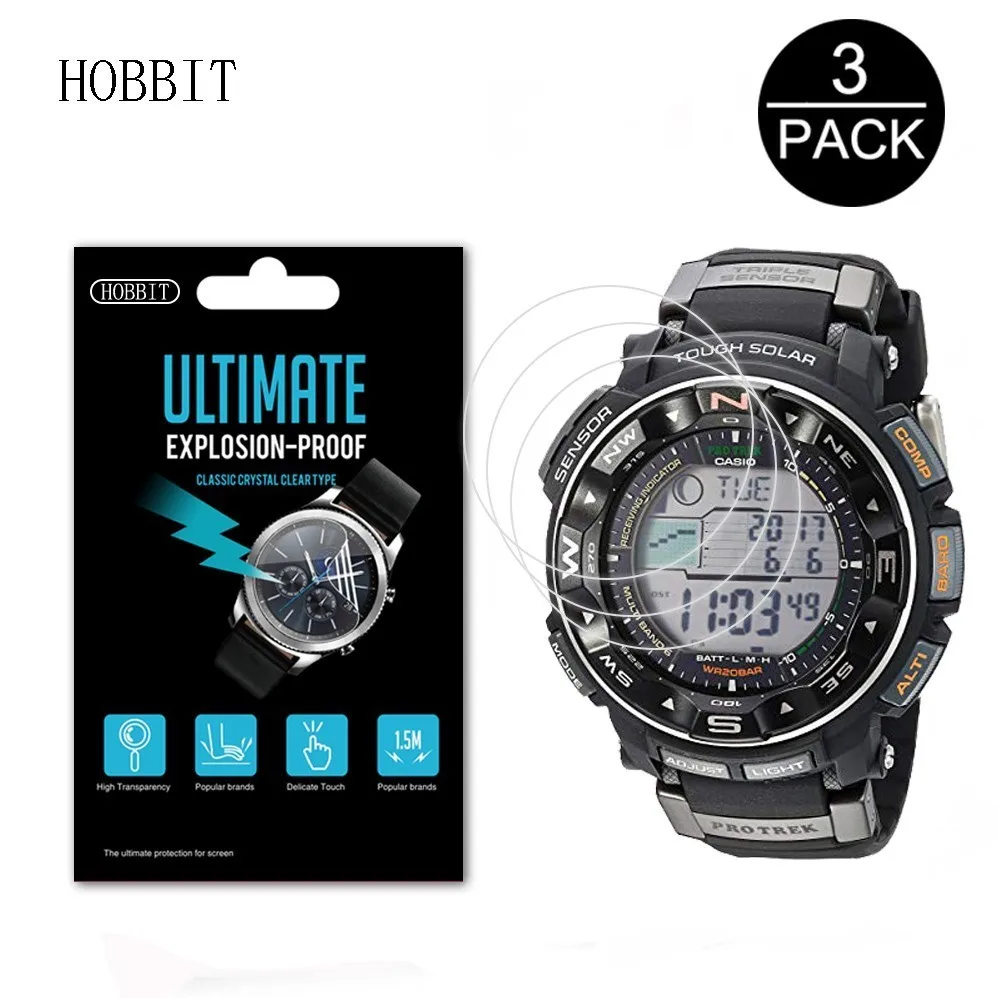 3 упаковки взрывозащищенные защитные экраны для цифровых часов Casio Pro Trek PRW 3500 3000