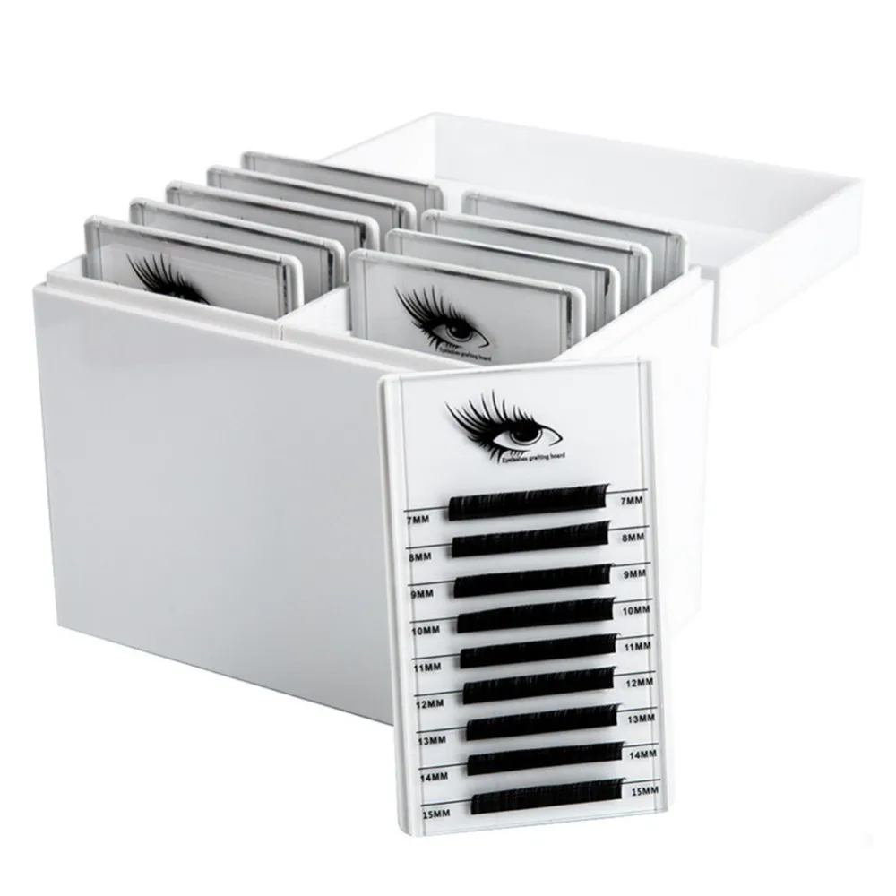 

Eyelash Storage Box Makeup Display Container Eyelashes Glue Pallet Holder for Eyelash Extension Individual Grafting Eyelash Box