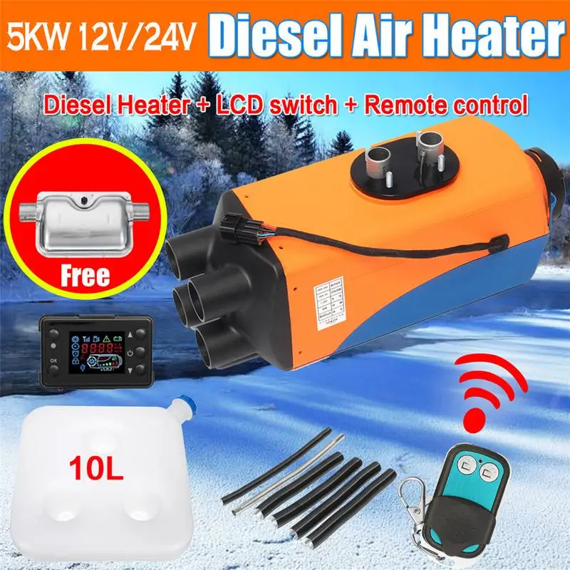 Trucks Motorhome Trailer Boats Car Heater 5KW 12V//24V Air Diesels Heater Parking Heater with Remote Control LCD Monitor for RV