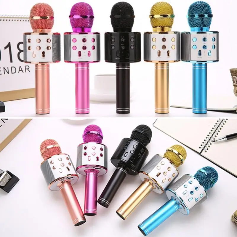 

WS-858 Wireless Bluetooth Microphone Karaoke Handheld Microphone USB KTV Bluetooth Mic Speaker Record Music Microphones #7