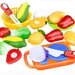 WHYY-12 шт./комплект Детские игрушки пластик фрукты овощи еда резка ролевые игры раннего образования детей игрушечные лошадки