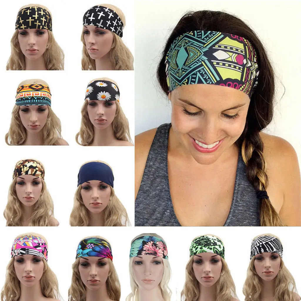 Quick Dry Sports Headband For Men Women, Stretchy Yoga Fitness Sweatbands Moisture Wicking Sweat Hair Band Head Tie Scarf Head Strap Under Helmet Liner For Tennis Pilates Cycling Workout