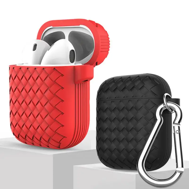 Мини Чехол для наушников Защитный чехол с крюком Airpods Мягкие силиконовые