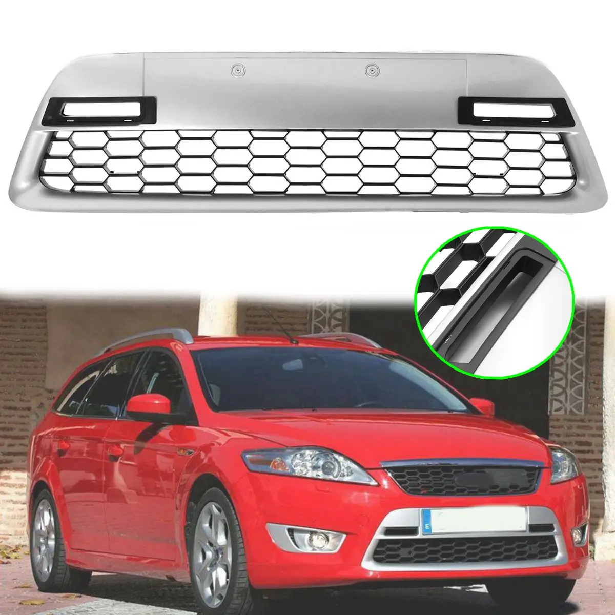 

105cm Auto Radiator Centre Bumper Grille Panel Cover Car Grill Panel Trim for FORD Mondeo MK4 2007-2010