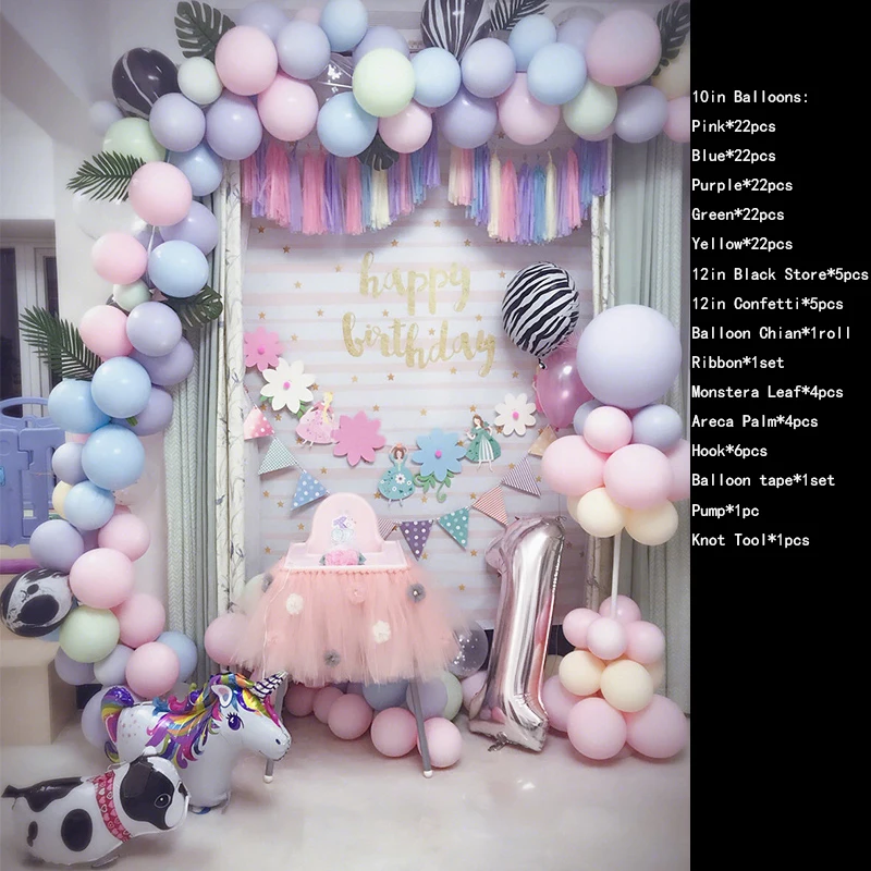 Полный Macaron воздушный шар цепочка набор Романтический 3D Шар АРКА фон настенный