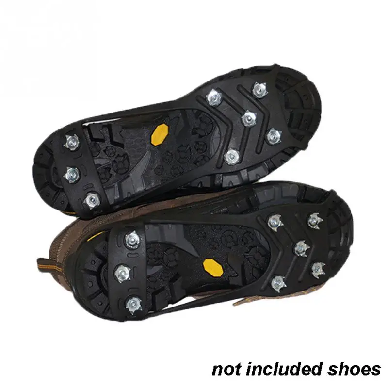 

1 Pair Walking Anti Slip Ice Snow Route Camping Shoe Point Grip Climb Ice Crampon Stretch Tight Rubber Band 8 Nails