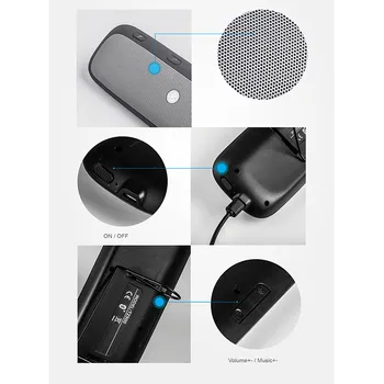 

DOITOP Wireless Bluetooth Speaker With Mic Car sun visor Handsfree Multipoint Speakerphone Audio Music Adapter For iPhone Pad PC