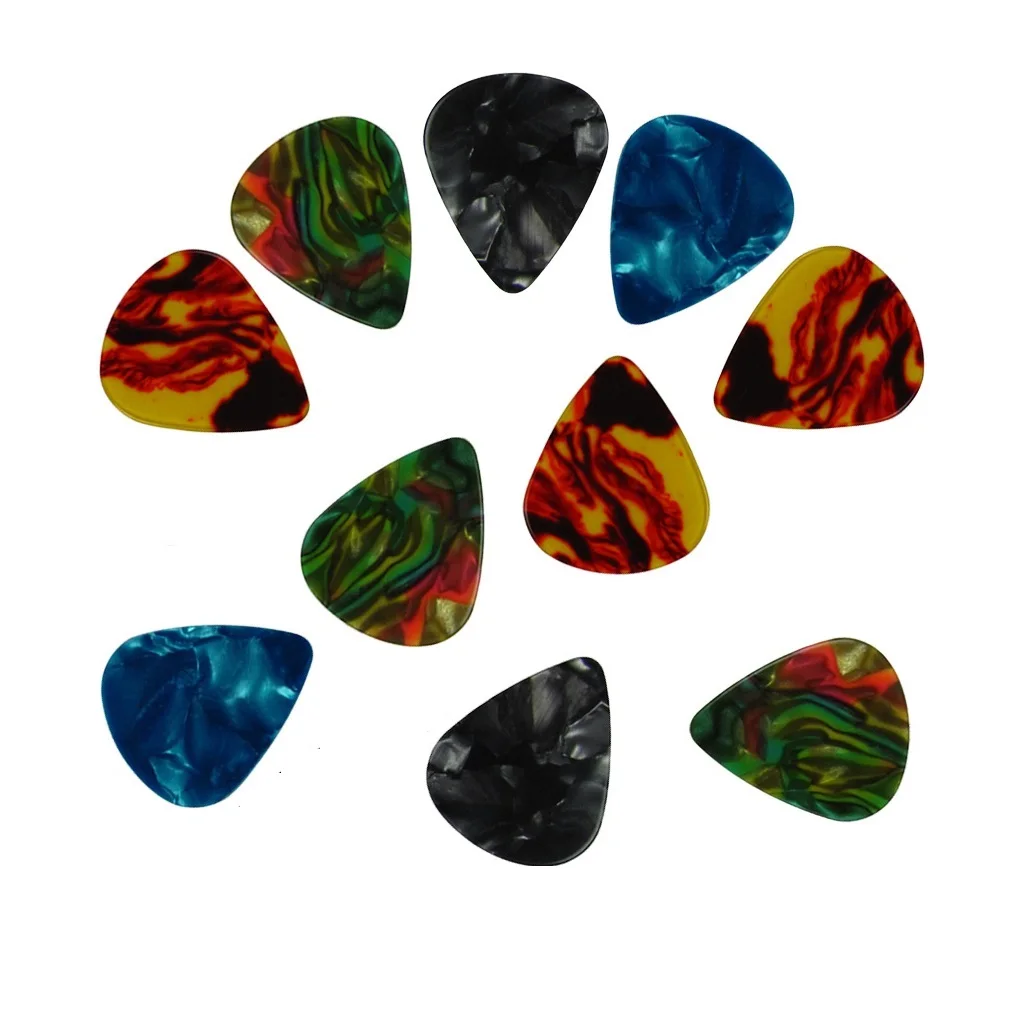 FLEOR 10Pcs Guitar Bass Picks Plectrums Celluloid 0.96mm For Acoustic