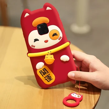 

HUAWEI mate 20/mate20 pro case,cartoon soft silica gel high quality phone coverfor huawei mate20,with finger sling,red