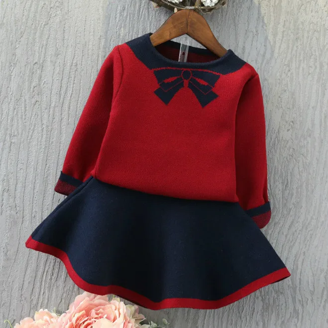 Girls Clothing Sets 2018 Autumn Winter Children Clothes Suits Long Sleeve Skirt Kid 2pcs Sport Suit For Girl Tracksuits Sale |