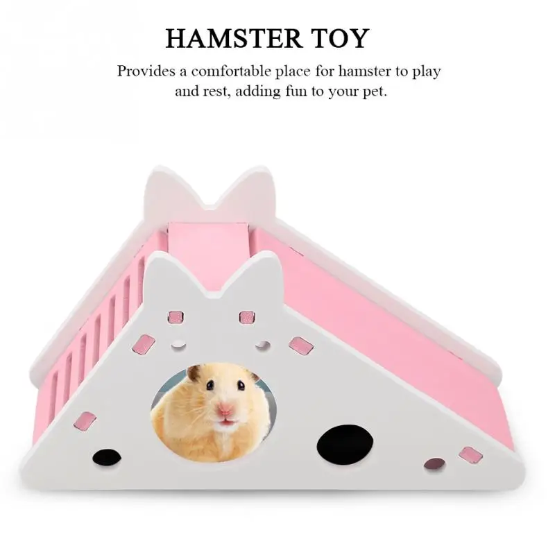 

Luxurious Wooden Hamster House Pet Mouse Hedgehog Castle Climb Toys Small Pet Exercise Playing Toy House Cage