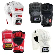 Взрослые спарринг боксерские тренировочные перчатки с полупальцами MMA Kick Protector Mitts