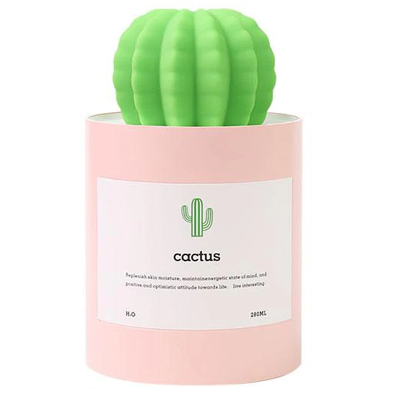 

NEW-Household Appliances Cactus Air Humidifier Ultrasonic Humidifiers 280Ml Mist Maker Aromatherapy Diffuser Aroma Mist Maker