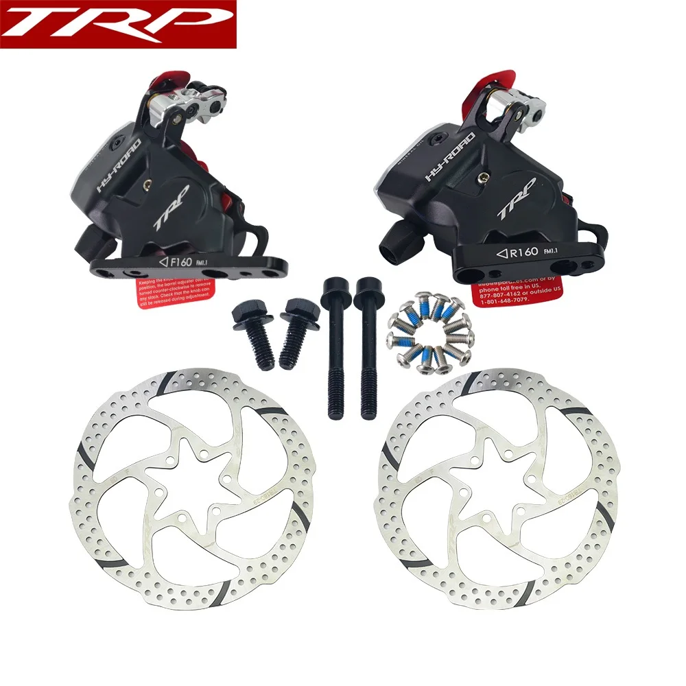 

TRP HY-ROAD Flat Mount Cable Actuated Hydraulic Disc Brake Front Rear 160mm, w/ or w/o Rotor HY-Road CX Bike caliper Black
