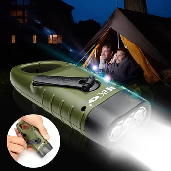 

THORFIRE Mini Emergency Hand Crank Solar Flashlight Rechargeable LED Light Lamp Charging Powerful Torch For Outdoor Camping