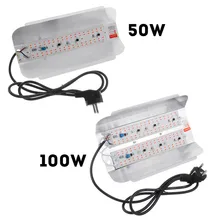 Светодиодный Фито прожектор светильник s 50 Вт 100 полный спектр высокой Мощность светодиодный Grow светильник гидропоники высева 220V IP65 Водонепроницаемый штепсельная вилка европейского стандарта