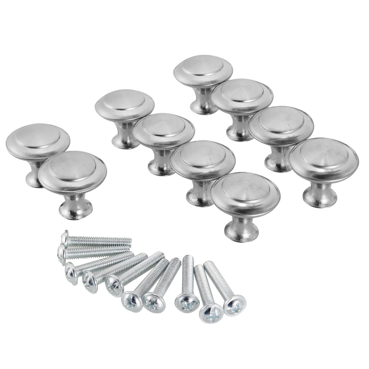10pcs/set Round Cabinet Knobs Stainless Steel Drawer Knobs Kitchen Cupboard Pull Handles Furniture Hardware Accessory