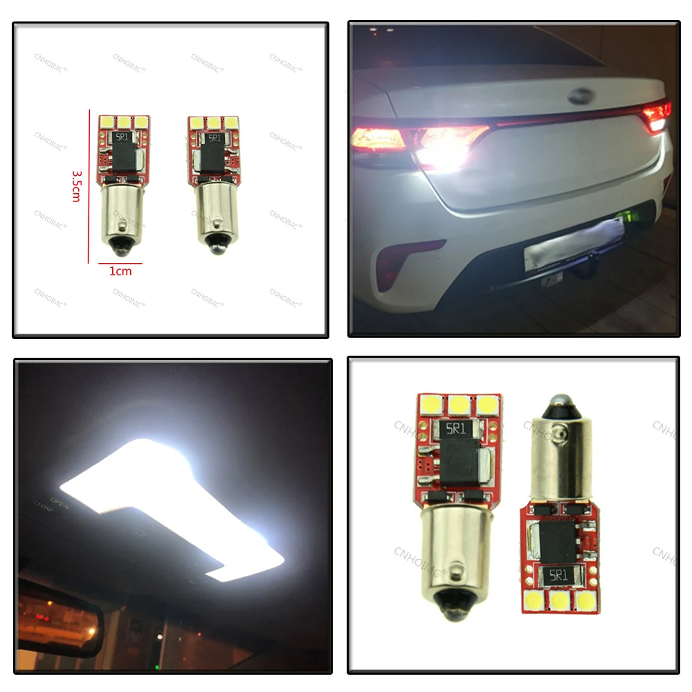 2Pcs Car Styling White 6000K BA9S T4w LED DC 12V 6 SMD 3030 Light Bulb Auto Signal Lamps Tail Clearance Lights | Автомобили и