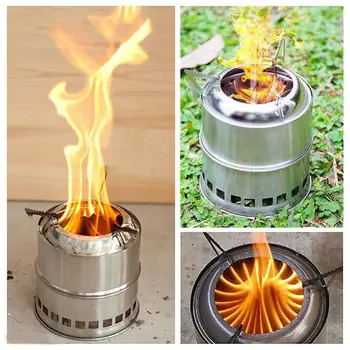 

Portable Fuel Furnace Burner Folding Wood Stove for Picnic Cooking Hiking Travel Camping Compact Stainless Steel Outdoor Stoves