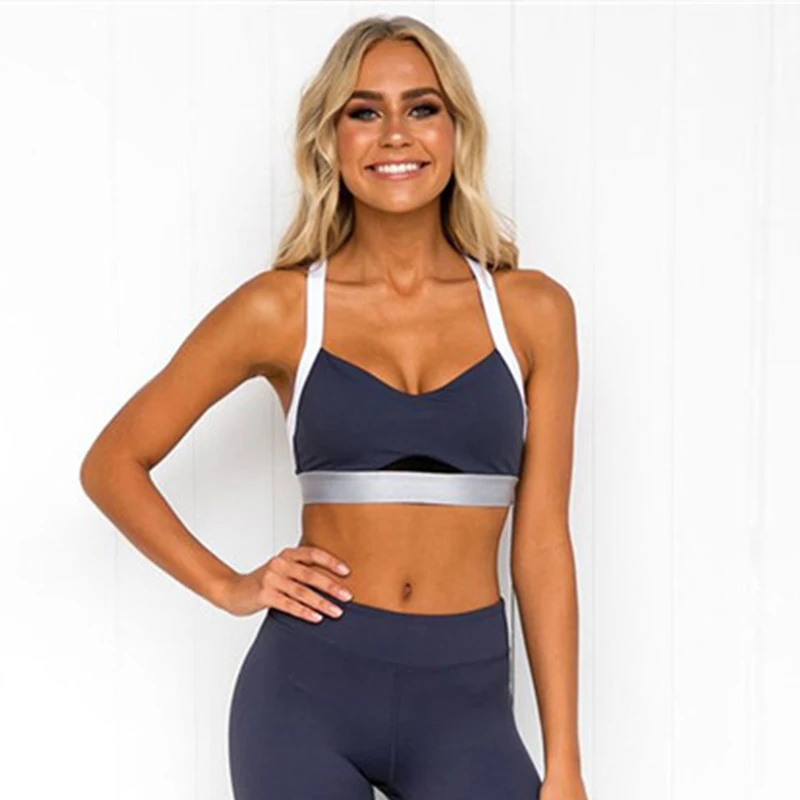 

CHRLEISURE Cross Open Back Strap Woman Running Bra Soft Comfortable Fitness Feminina Push Up Bra Fashion Workout Bra