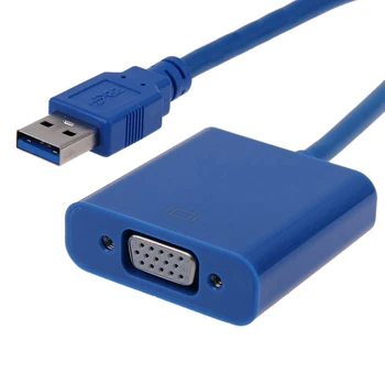 

10pcs/lot Super Speed USB 3.0 to VGA Video Graphic Card Display External Adapter Cable for Windows 7 WIN8 Blue