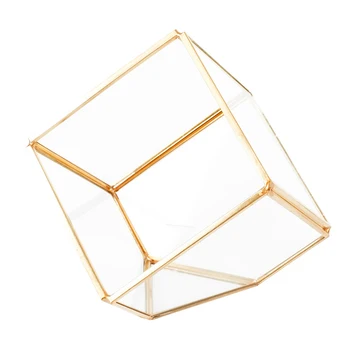 

Geometric Micro- Landscape Plant Transparent Glass House Flower Room Wedding Ring Jewelry Box Home Decoration Ornaments Crafts