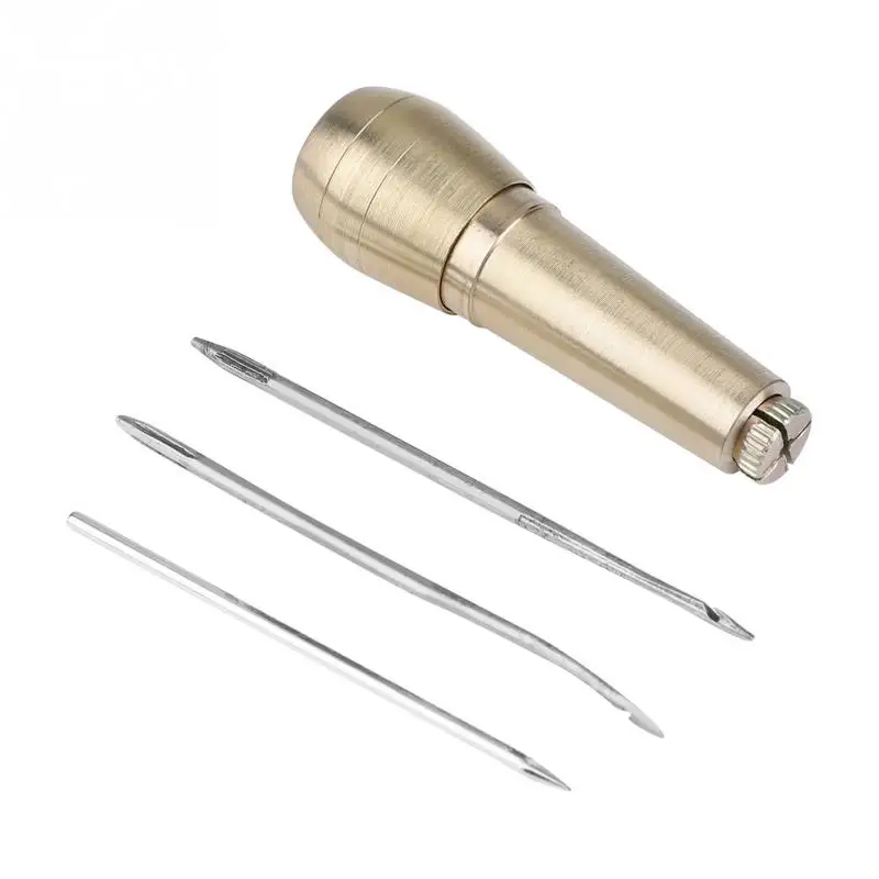  Leather Tent Sewing Awl Tool Punch Needles Copper Handle Stitcher Crochet Line | Дом и сад