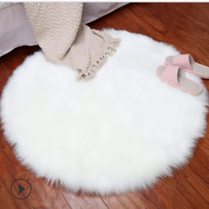 

New Soft Faux Fur Wool Living Room Sofa Carpet Plush Carpets Bedroom Cover Mattress Xmas Door Window Round Rugs Carpets40