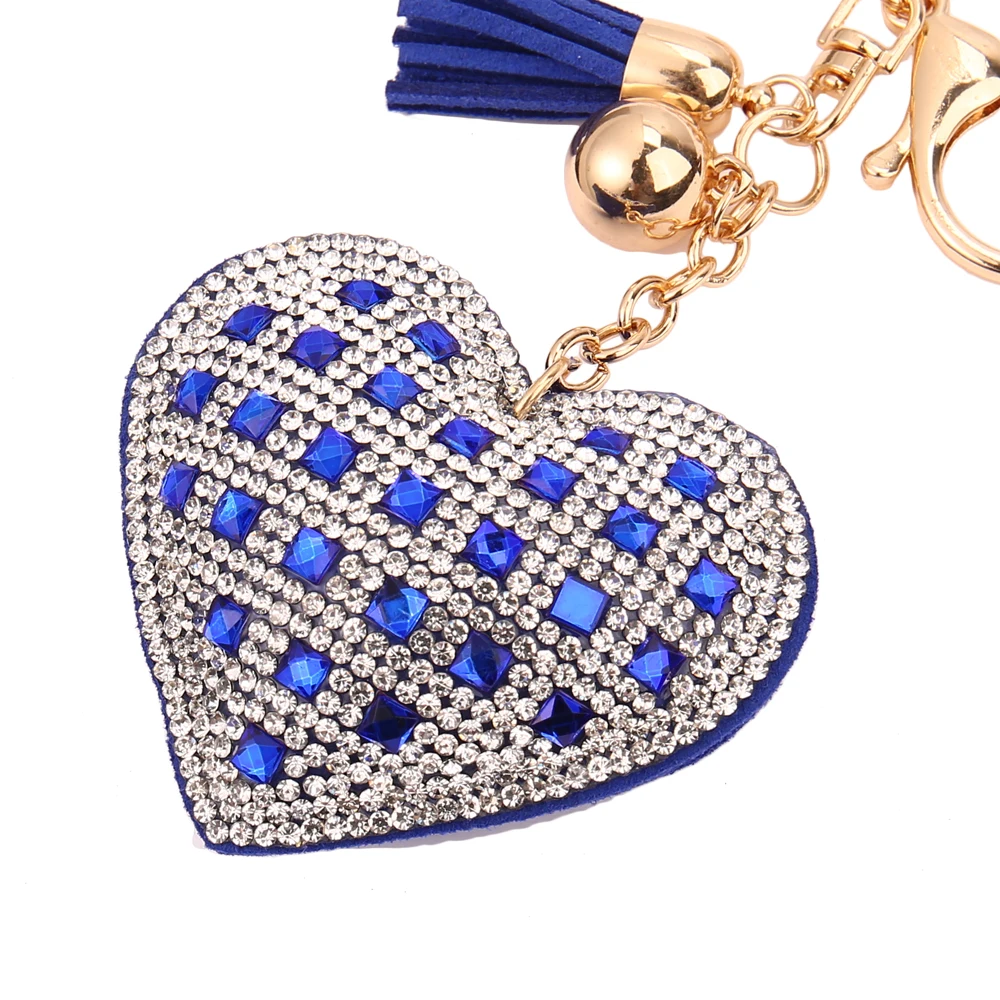 

Rhinestone Heart Shape Key Chains Charm Love Pendent Car Keychain Crystal Purse Bag Pendent Key Chain Couple Gift